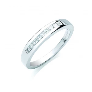 9ct White Gold 0.25ct Princess Cut Diamond Eternity Ring